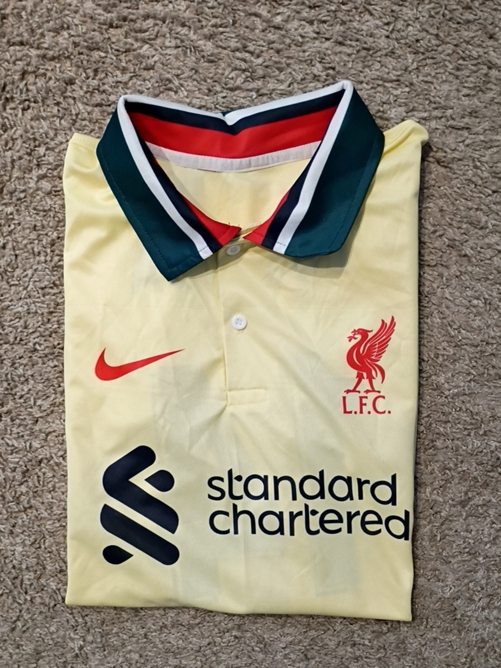 Nike Liverpool FC Yellow Red Polo Jersey
